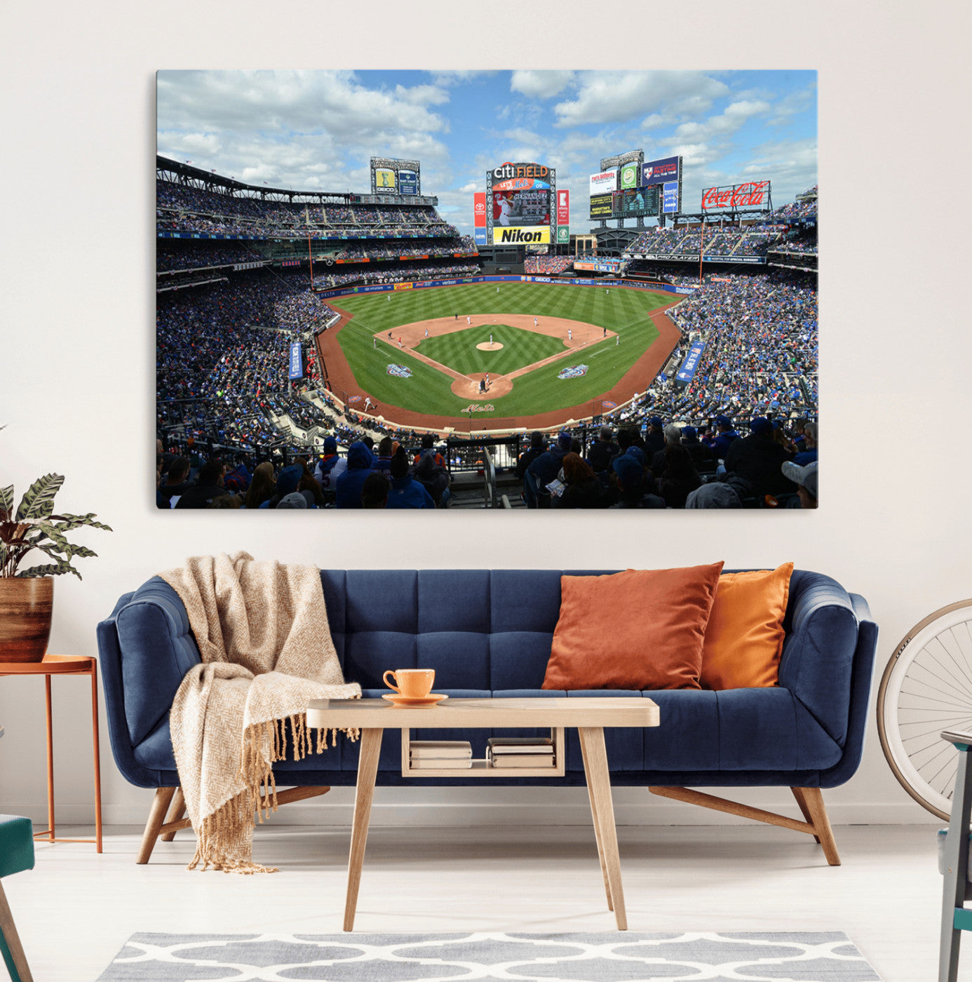 -New York Mets Baseball Team Print - Citi Field Stadium Wall Art Canvas Print