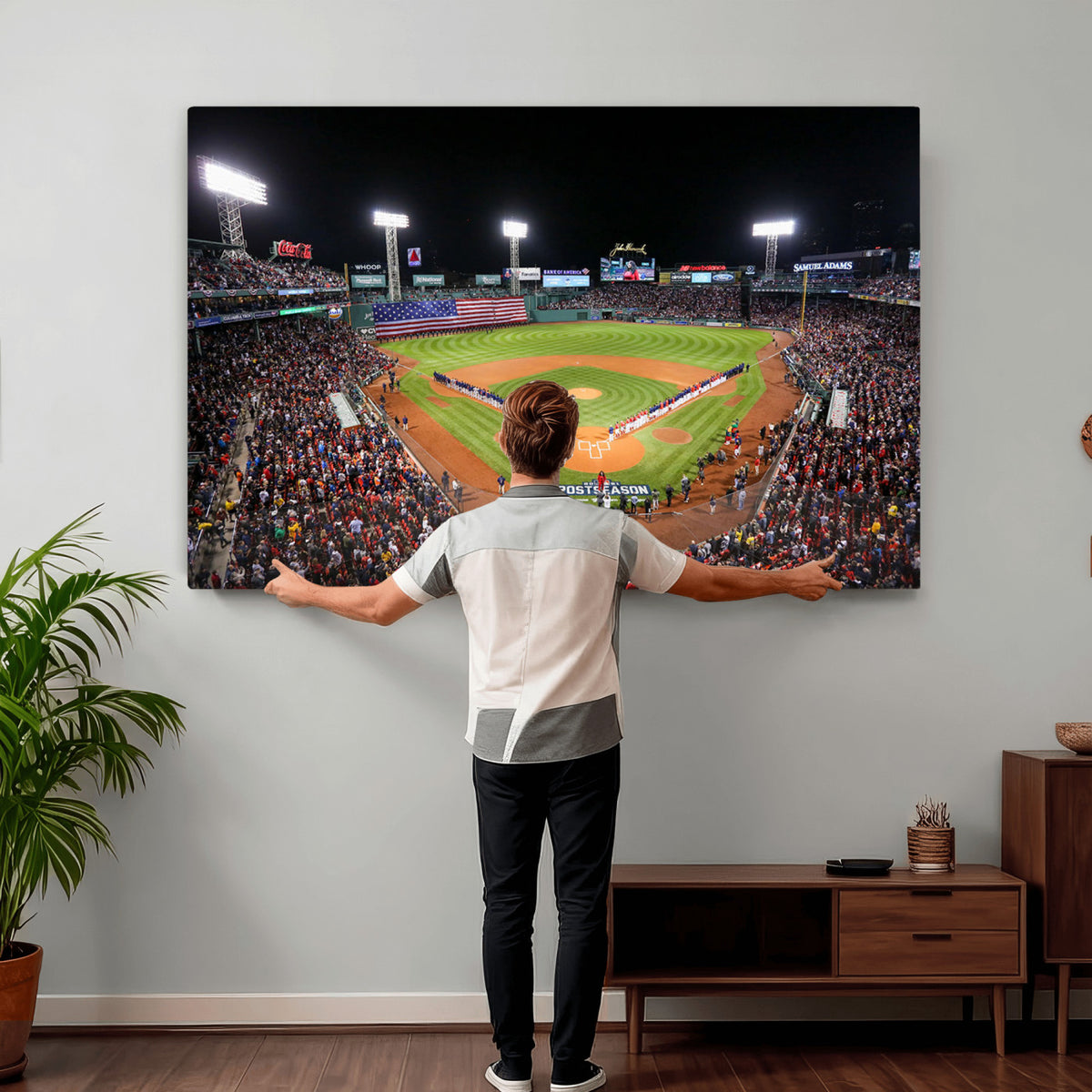 47365-MGV-CV-36X24 - Fenway Park Wall Art Canvas Print | Large Baseball Stadium Canvas for Boston Red Sox Fans