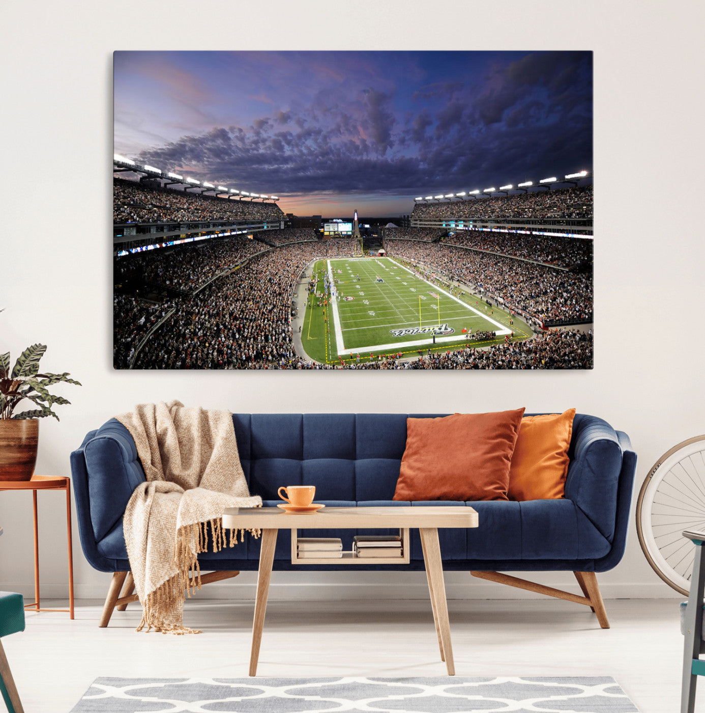 MGV-CV-36X24 - New England Patriots Football Team Print - Foxborough Gillette Stadium Wall Art Canvas Print