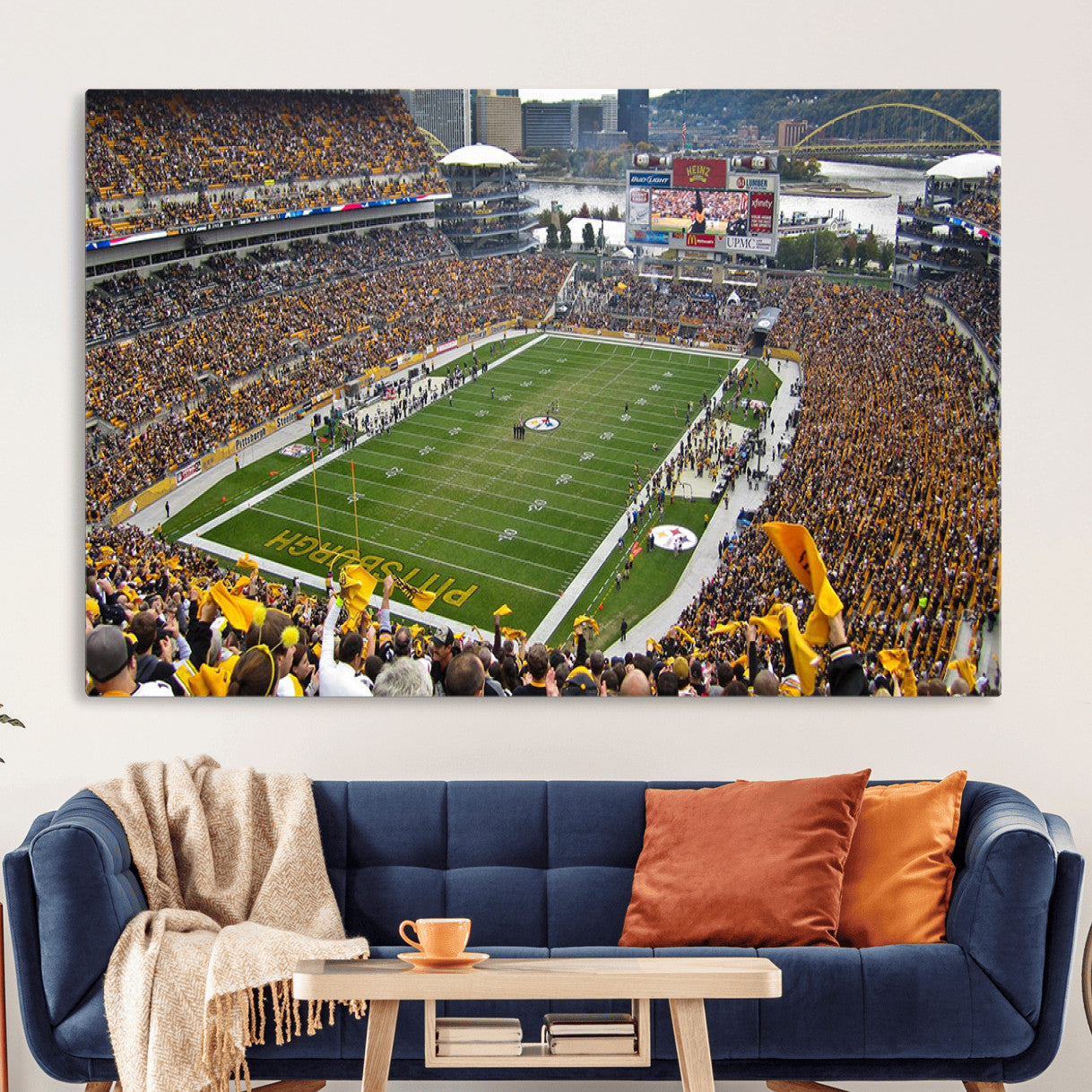 51419-MGV-CV-36X24 - Pittsburgh Steelers Print - Pittsburgh Heinz Field Stadium Wall Art Canvas Print