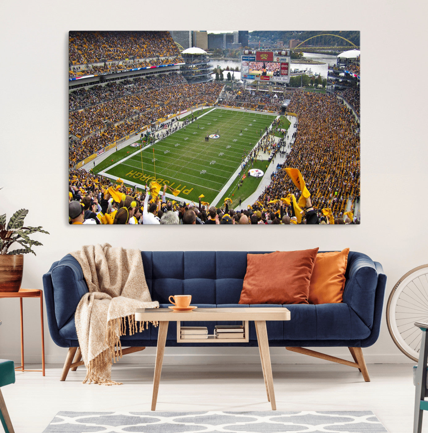 MGV-CV-36X24 - Pittsburgh Steelers Football Team Print - Pittsburgh Heinz Field Stadium Wall Art Canvas Print