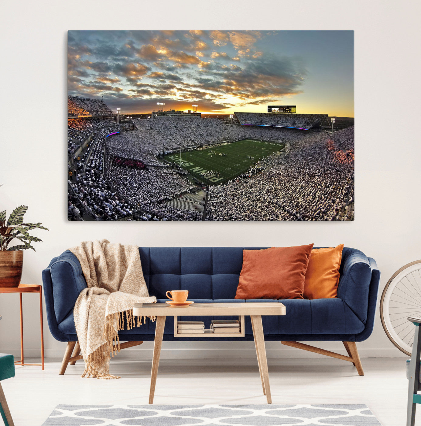 MGV-CV-36X24 - Beaver Stadium Wall Art - Penn State Stadium Wall Art | Penn Nittany Lions Football Match for Sport Room Decor