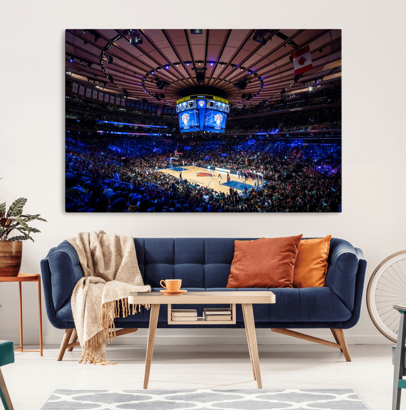 20491-MGV-CV-36X24-Madison Square Garden Basketball Print Canvas- Madison Square Garden Basketball Game Triple Canvas