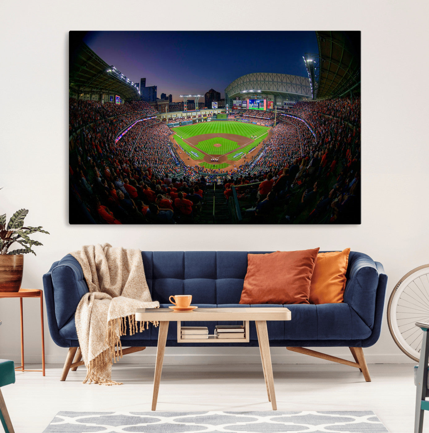 44322-MGV-CV-36X24-Houston Astros Baseball Print Canvas - Houston Minute Maid Park Stadium Wall Art Canvas Print
