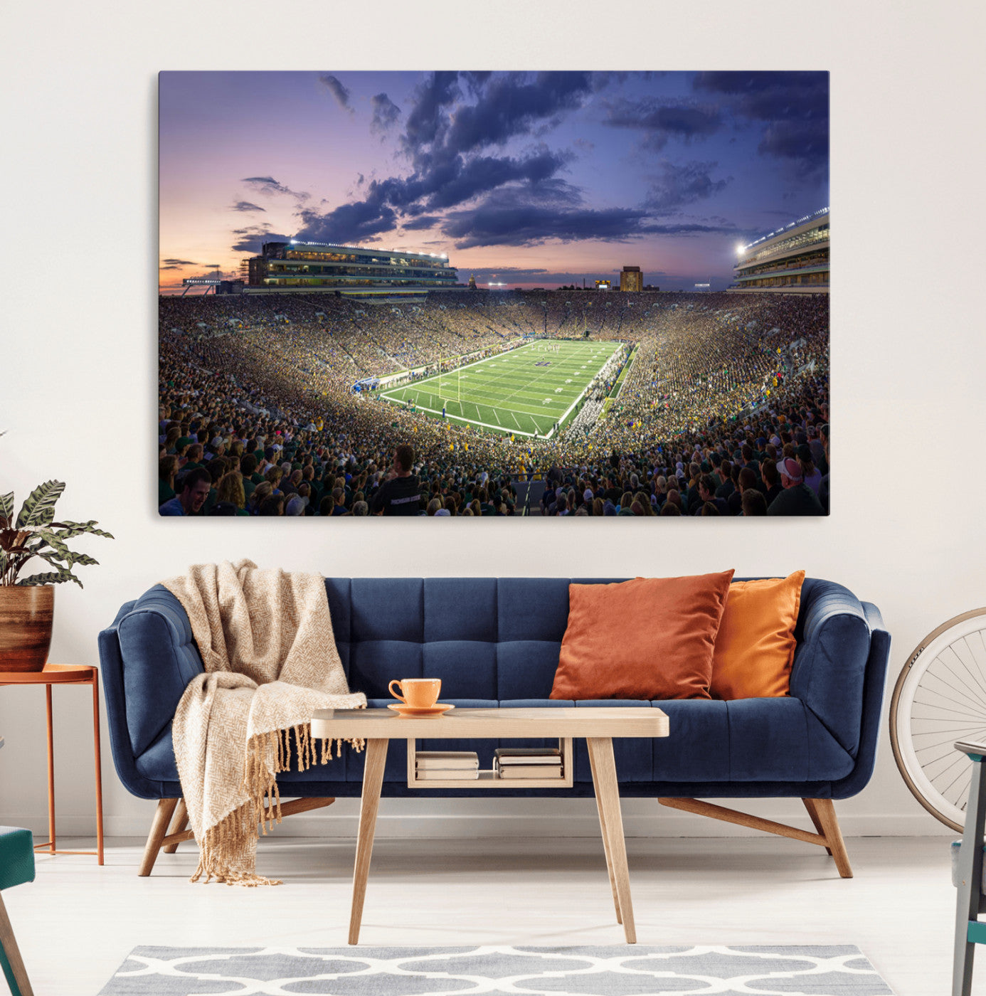 50825-MGV-CV-36X24-Notre Dame Fighting Irish Football Team Print - Notre Dame Stadium Wall Art Canvas Print
