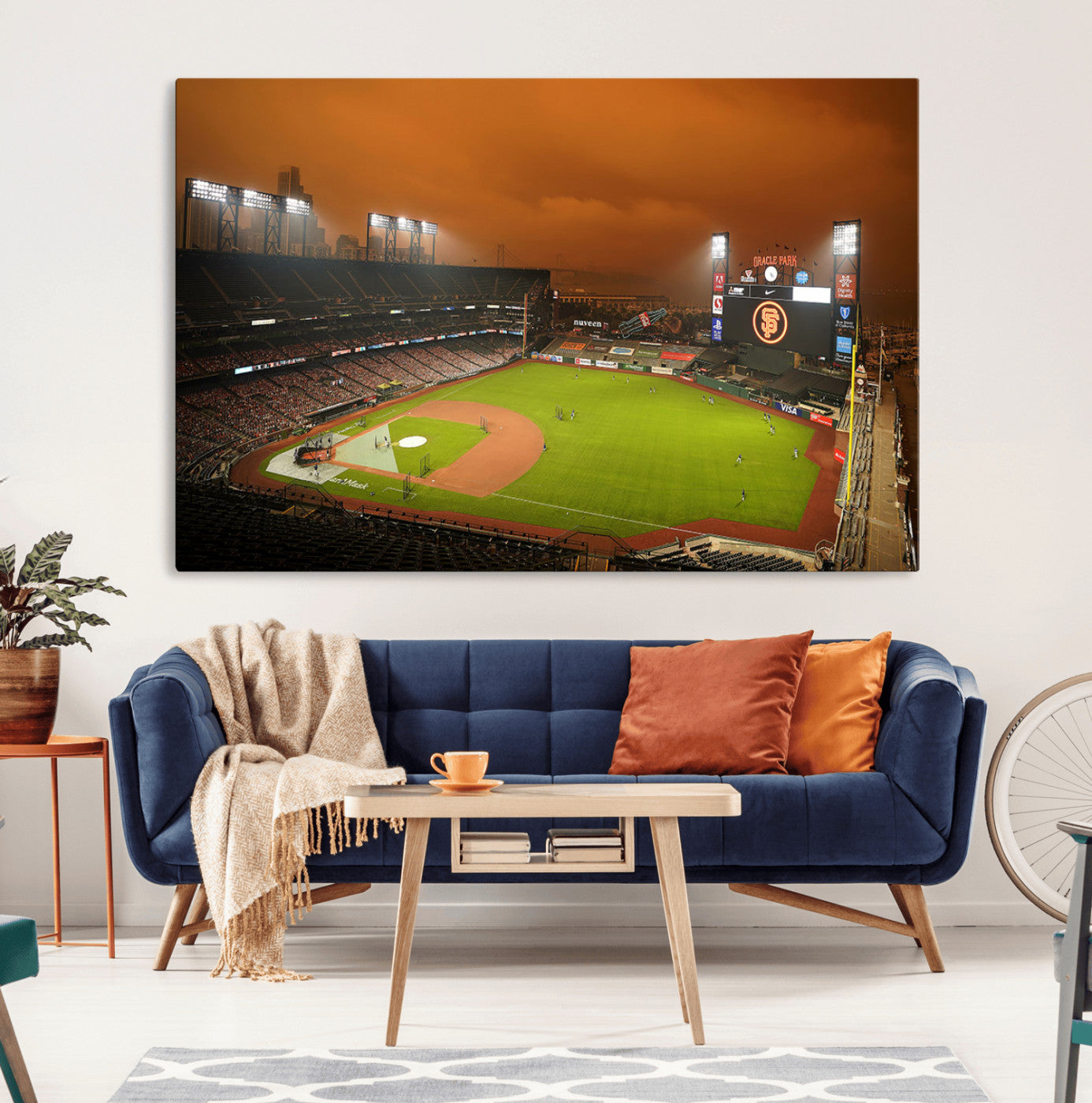 MGV-CV-36X24 - San Francisco Giants Baseball Team Print - Oracle Park Stadium Wall Art Canvas Print