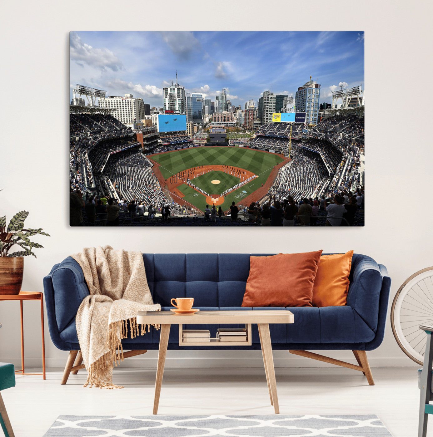 87122-MGV-CV-36X24-San Diego Padres Baseball Team Print - Petco Park Stadium Wall Art Canvas Print