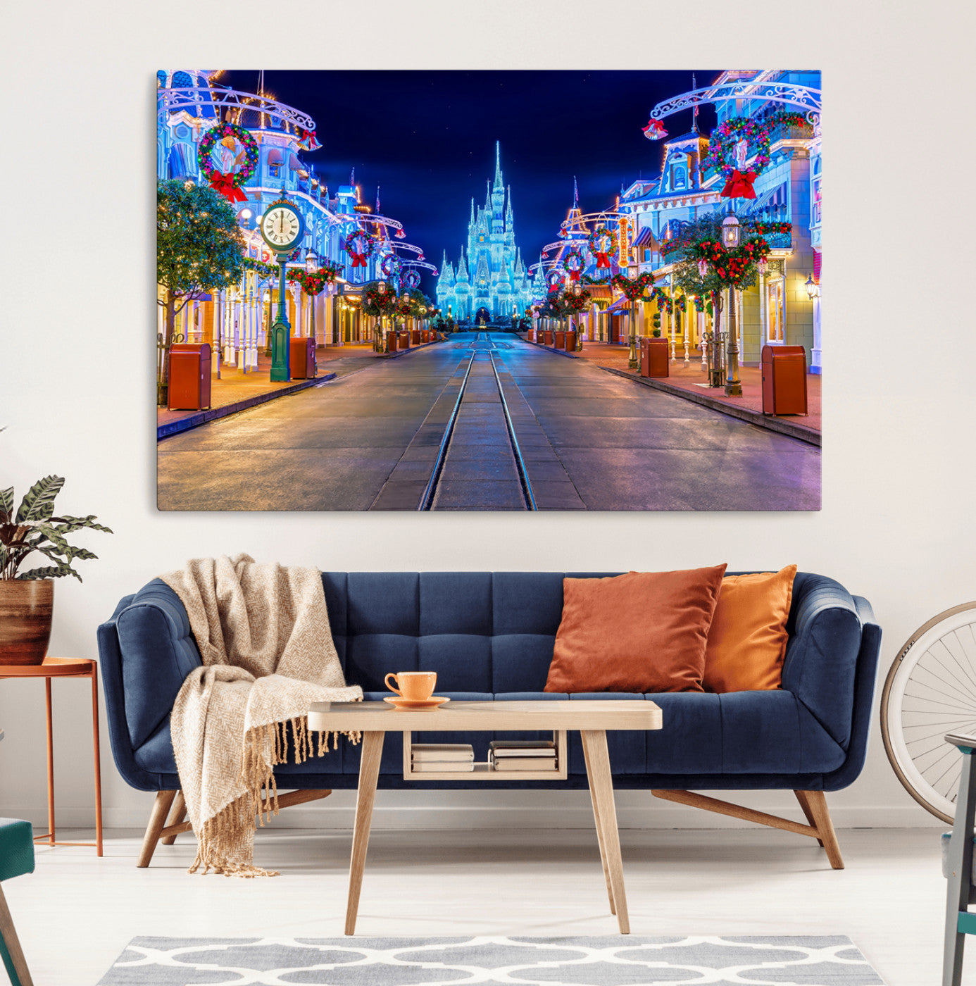 12470-MGV-CV-36X24-Disney Wall Art | Castle Large Wall Art Disney Magic Kingdom Print for Kids Room Decoration | Disney