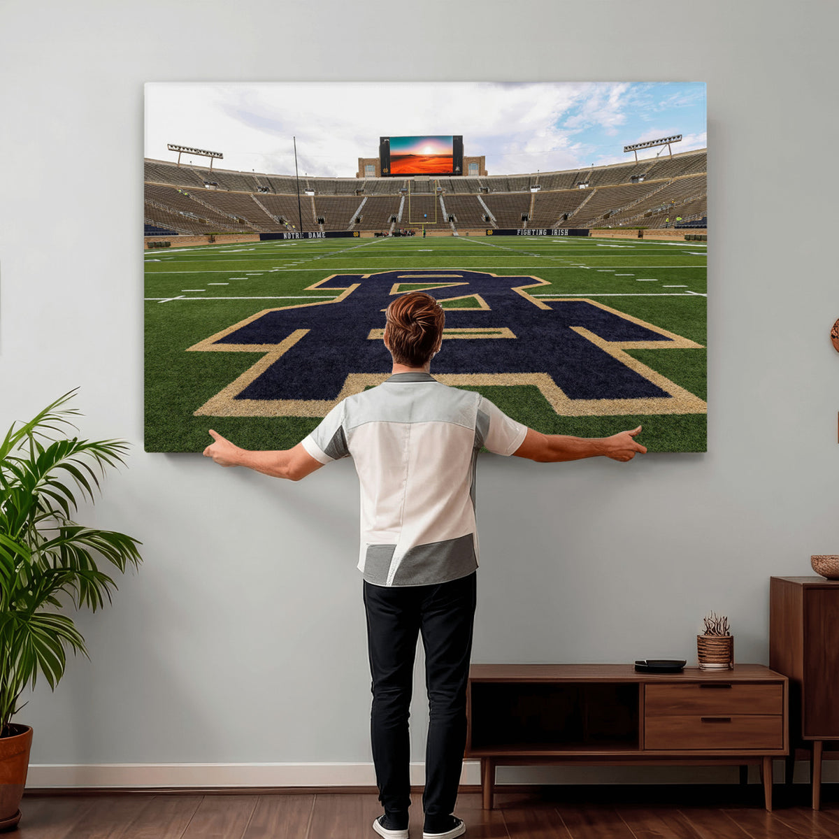 52835-MGV-CV-36X24 - Notre Dame Stadium Giclee Canvas Print | Triptych Wall Art Featuring Iconic Notre Dame Football