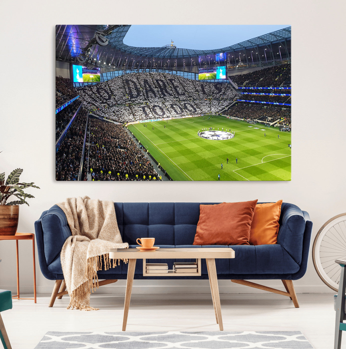 MGV-CV-36X24 - Tottenham Hotspur Stadium Match Day Triple Canvas Wall Art - Premier League Football