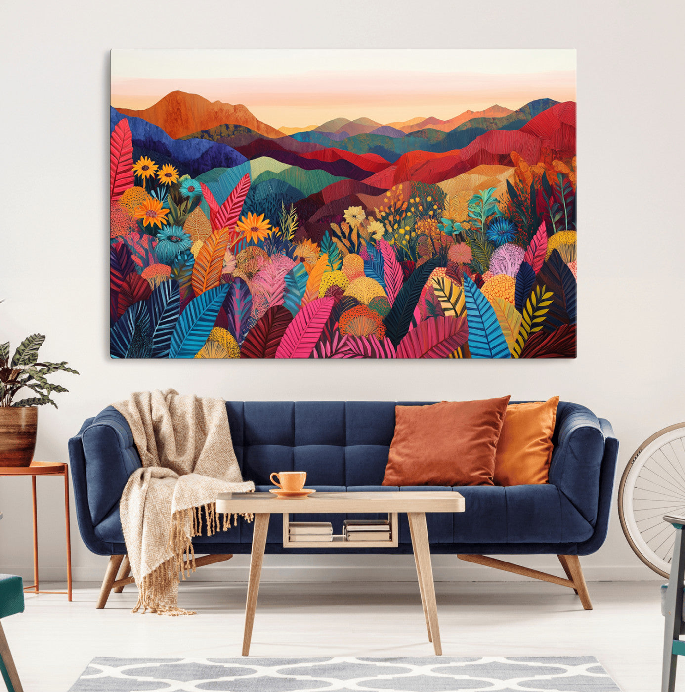 66796-MGV-CV-36X24-YAYOI KUSAMA Abstract Print - Landscape Canvas Wall Art Print - Vibrant Modern Decor for Living