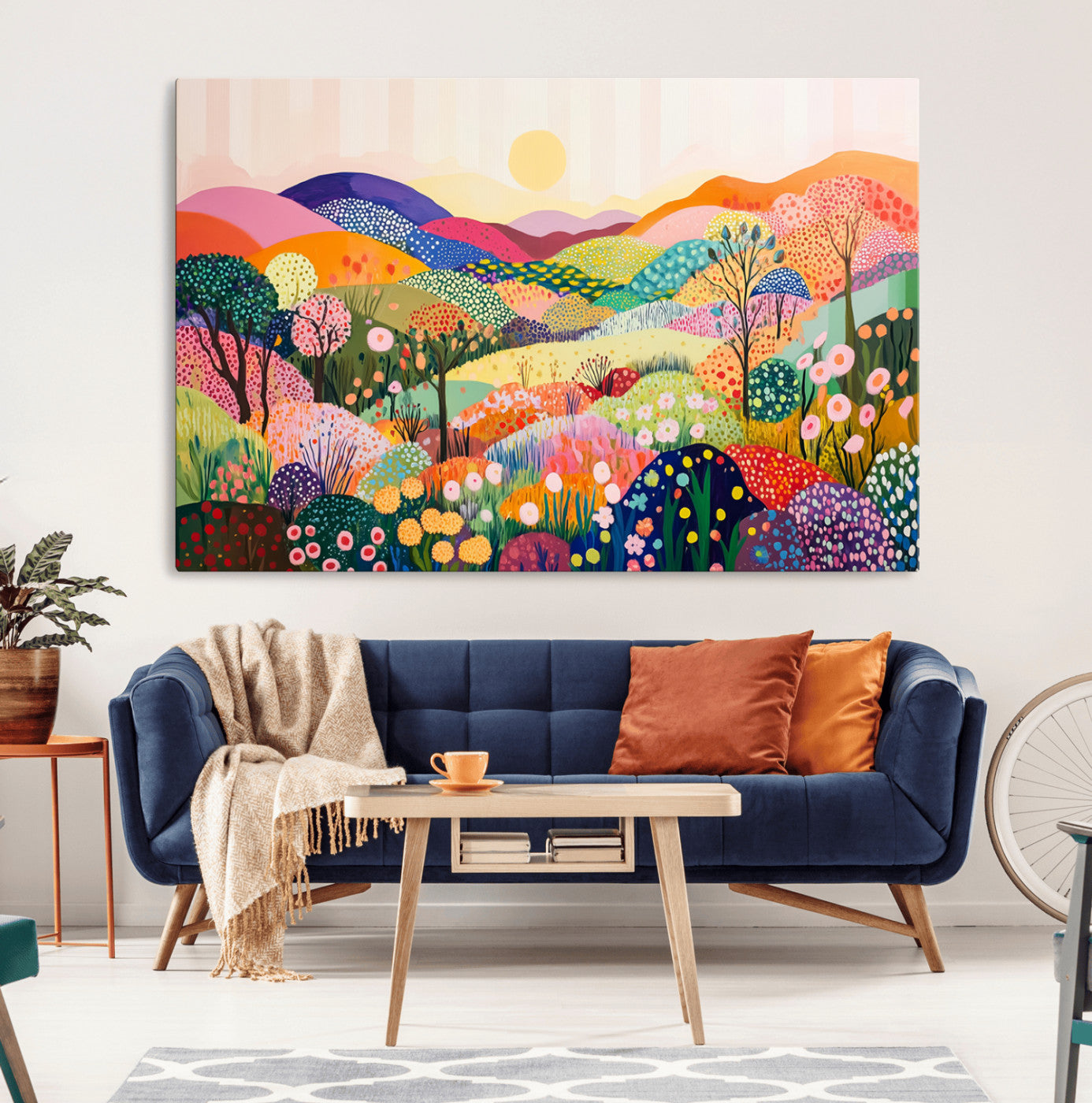 63198-MGV-CV-36X24-Yayoi Kusama 1986 Wall Art Print – Yayoi Kusama Wabi Sabi Japanese Wall Art Print - Vibrant Abstract