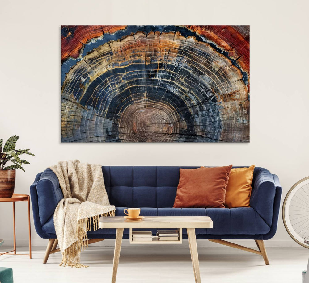 Abstract tree ring wall art.