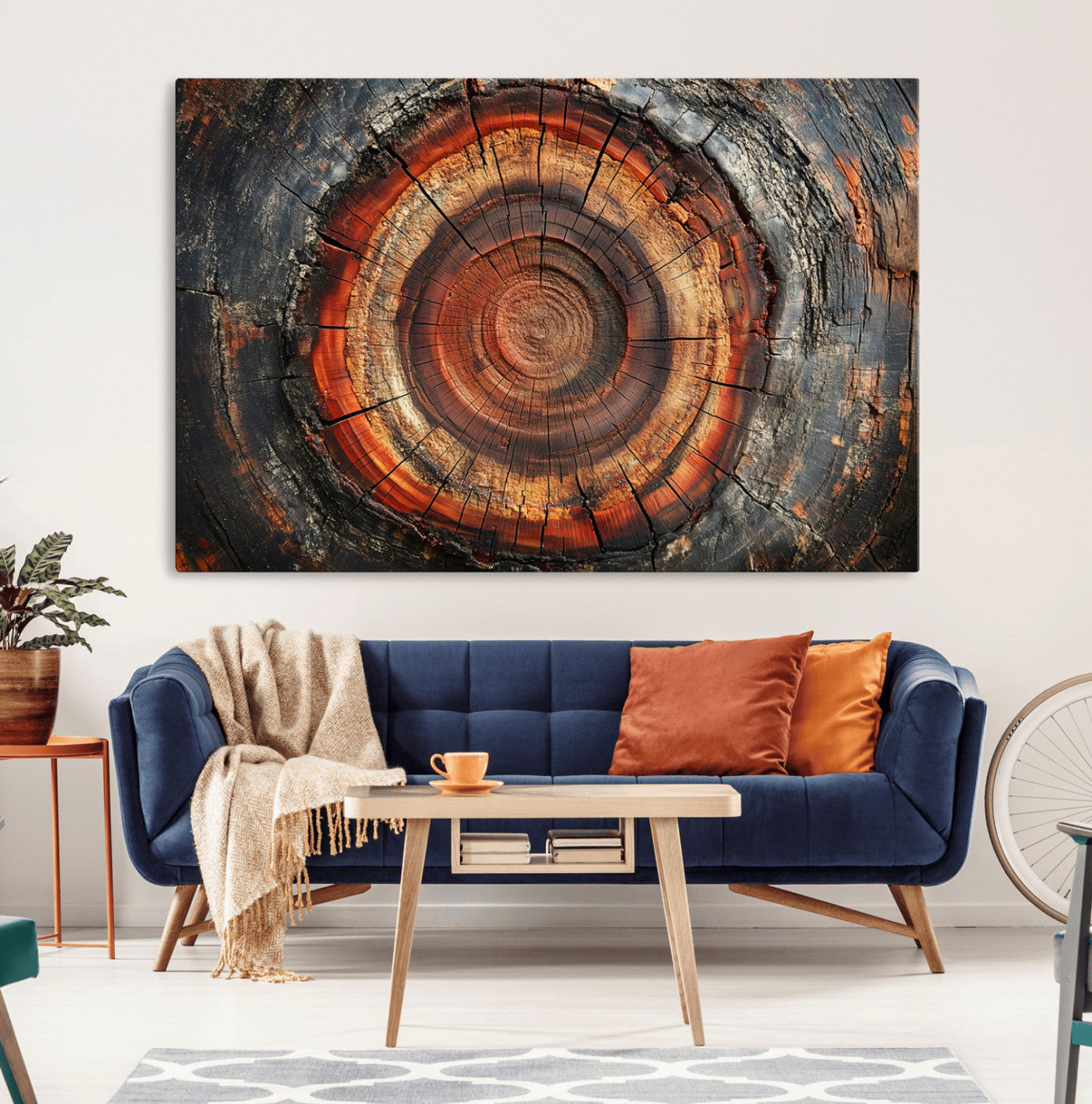 82212-MGV-CV-36X24-Wood Grain Canvas Wall Art - Framed Abstract Tree Ring Framed Wall Art, Wood Grain Canvas Wall