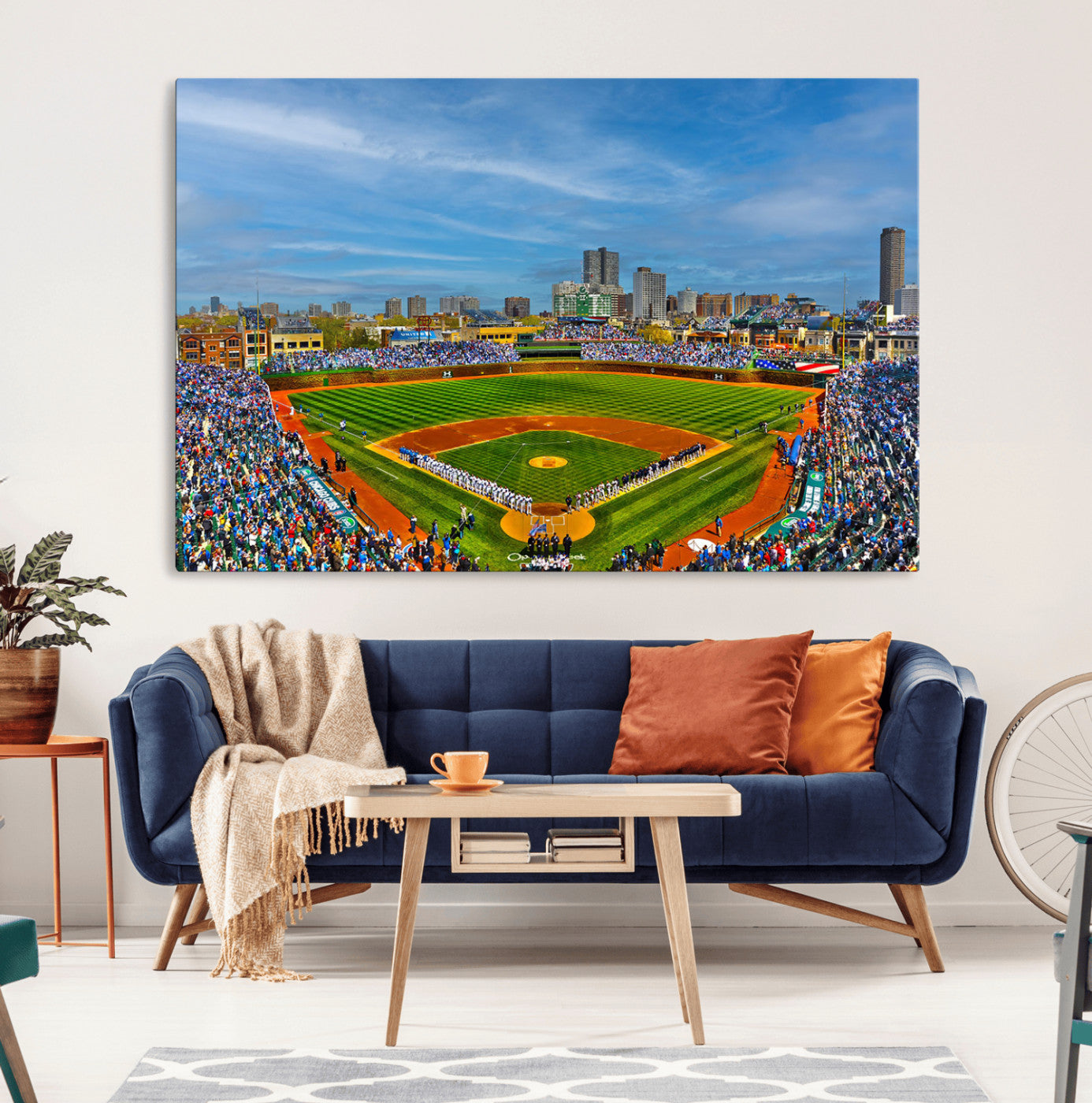 78105-MGV-CV-36X24-Wrigley Field Chicago Cubs Panoramic Canvas Print – Multi-Piece Iconic Baseball Stadium Wall Art for Home, Office