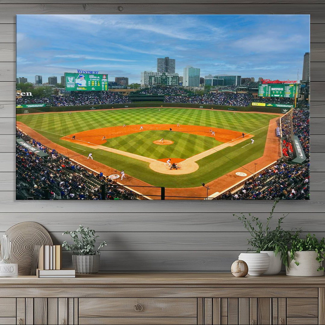 Wrigley Field Cubs canvas wall art.