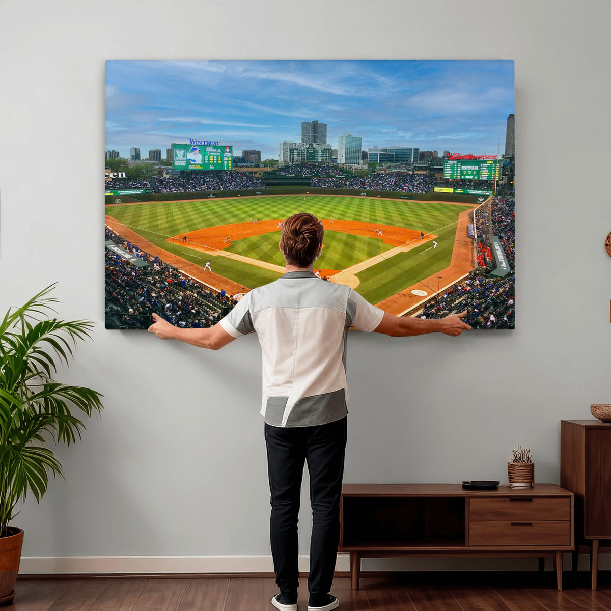86839-MGV-CV-36X24 - Wrigley Field Chicago Cubs Panoramic Canvas Print