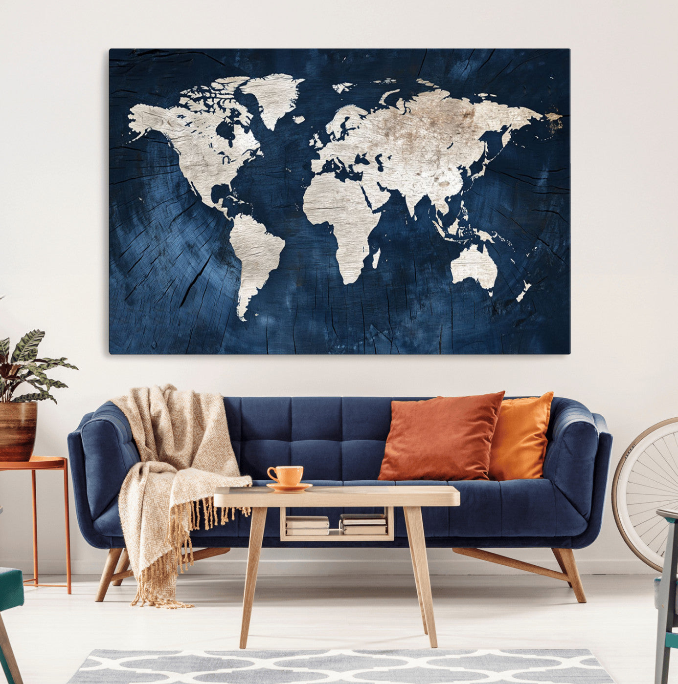 78104-MGV-CV-36X24-Push Pin World Map Canvas Print – Travel Tracker Wall Art for Couples, Perfect Anniversary Gift for Home or Office Decor
