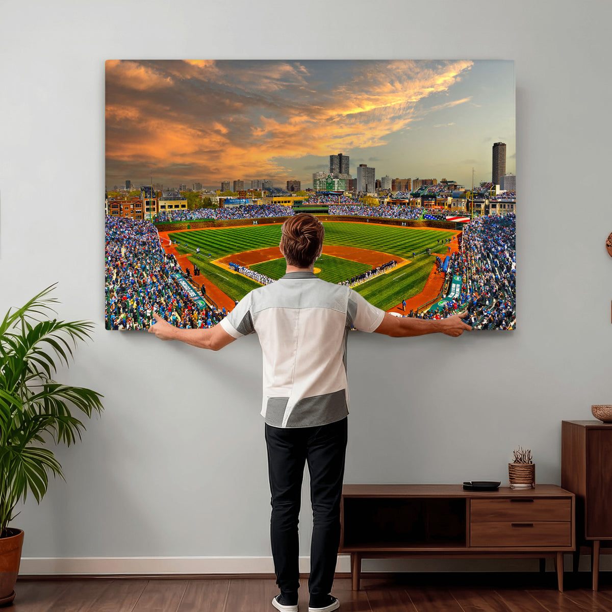45635-MGV-CV-36X24 - Chicago Wrigley Field Wall Art Canvas Print