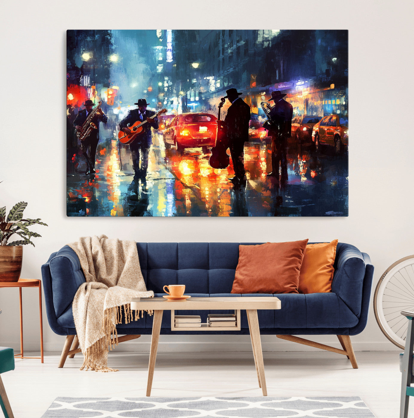 MGV-CV-36X24 - African American Jazz Canvas - Abstract Music Wall Art Print - Abstract Jazz Wall Art Framed Prints