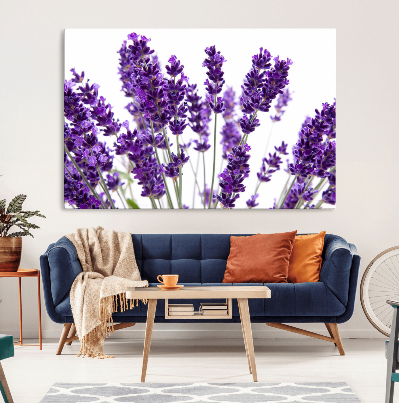 -Lavender Flower Wall Art Canvas Print