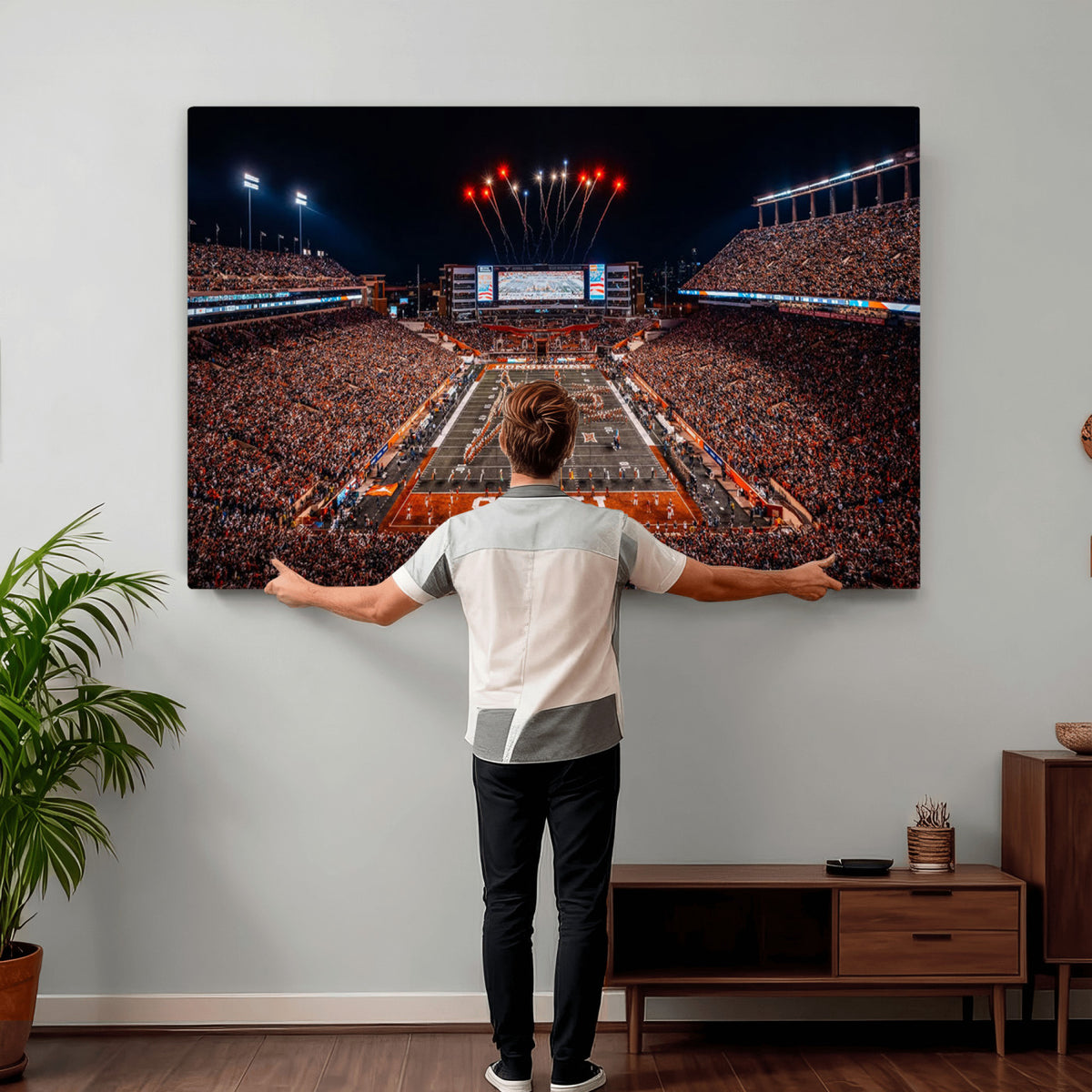58778-PAN-FL-20X10 - Darrell K Royal Memorial Stadium | Texas Longhorns | Print Decor Wall Art Design for Home & Office Decoration