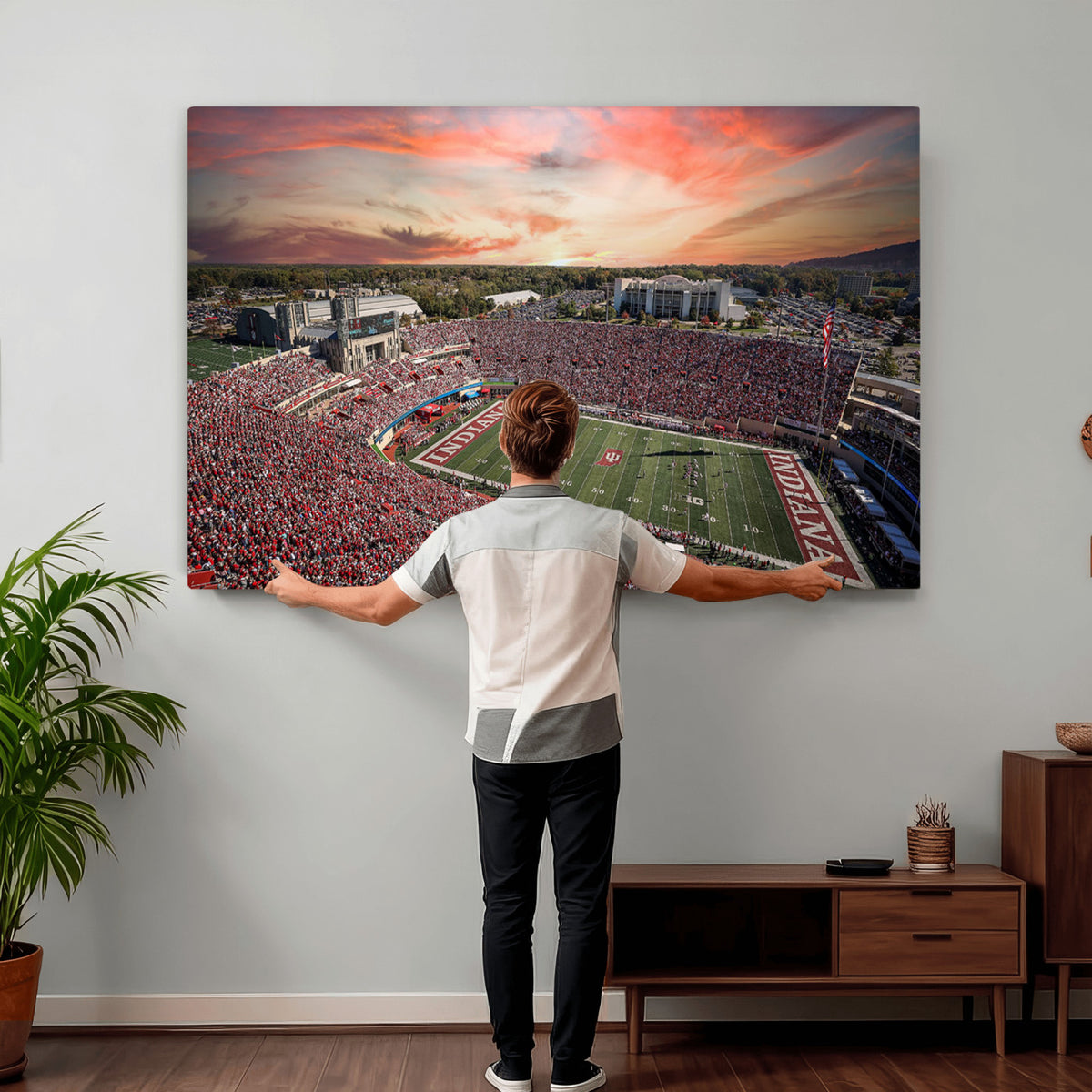51135-MGV-CV-36X24 - Indiana Memorial Stadium Wall Art Canvas Print