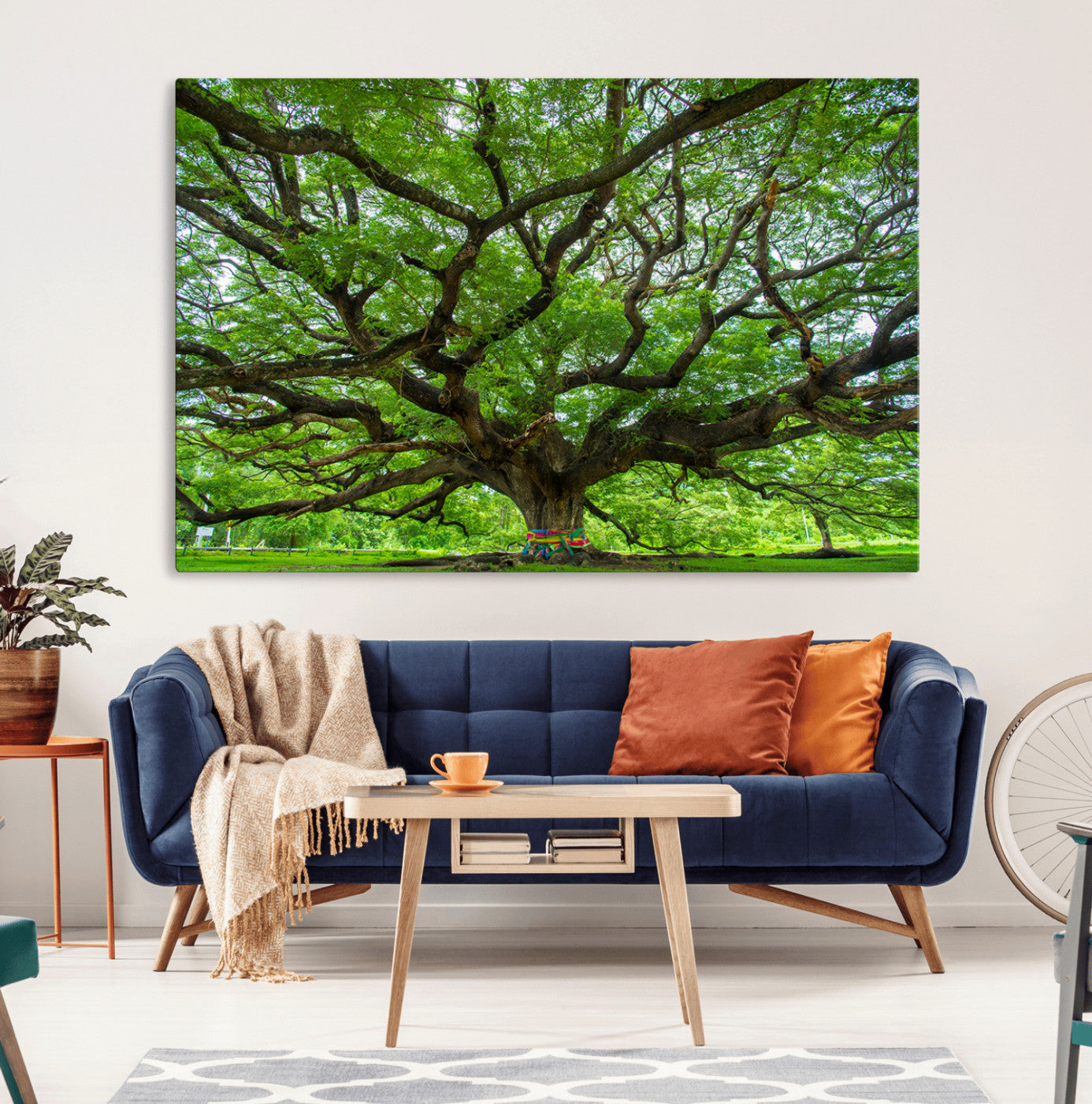 MGV-CV-36X24 - Oak Tree Wall Art Print, Forest Canvas Wall Art for Home and Office, Framed Angel Oak Tree Canvas