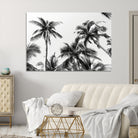 46641801-MGV-CV-40X27-Palm Wall Art Canvas Print, Framed Tropics Art Picture Print, Monochrome Perfect Minimalist Decor