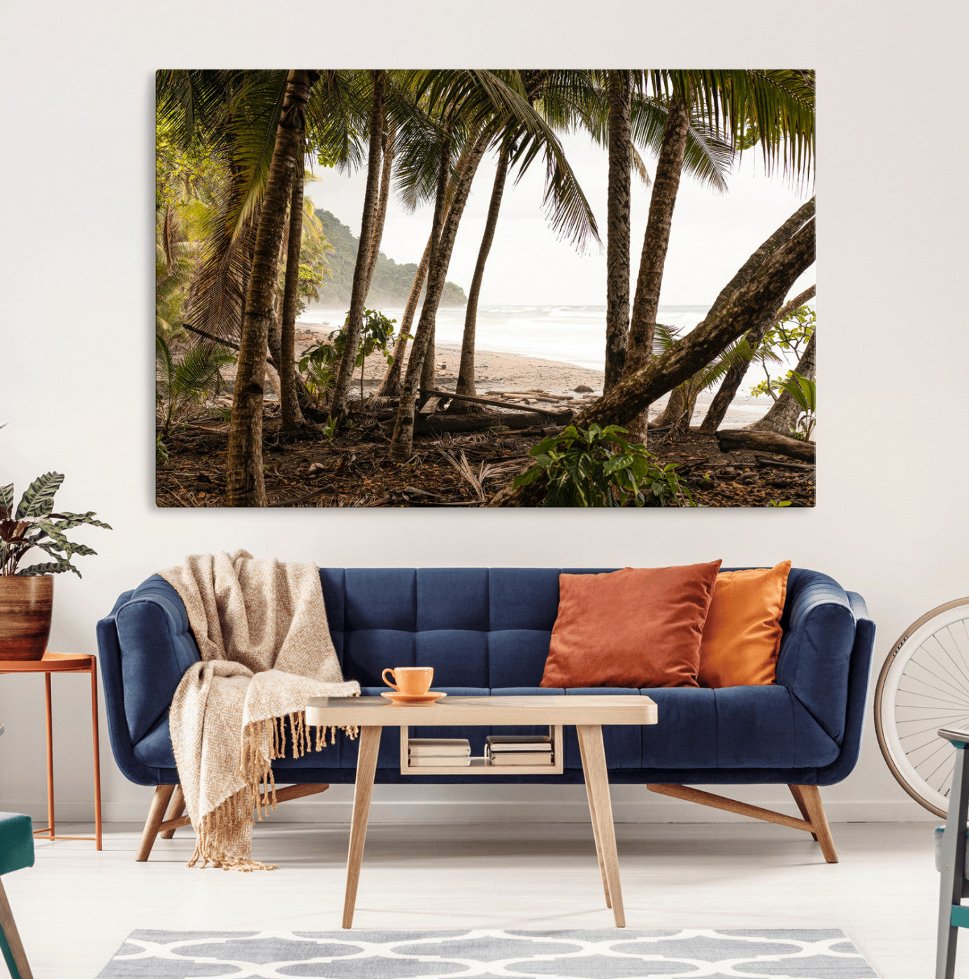 87750525-MGV-CV-36X24-Tropical Jungle Wall Art Canvas Print – Framed Palm Tree Forest Art Picture Coastal Escape Artwork for Home Office