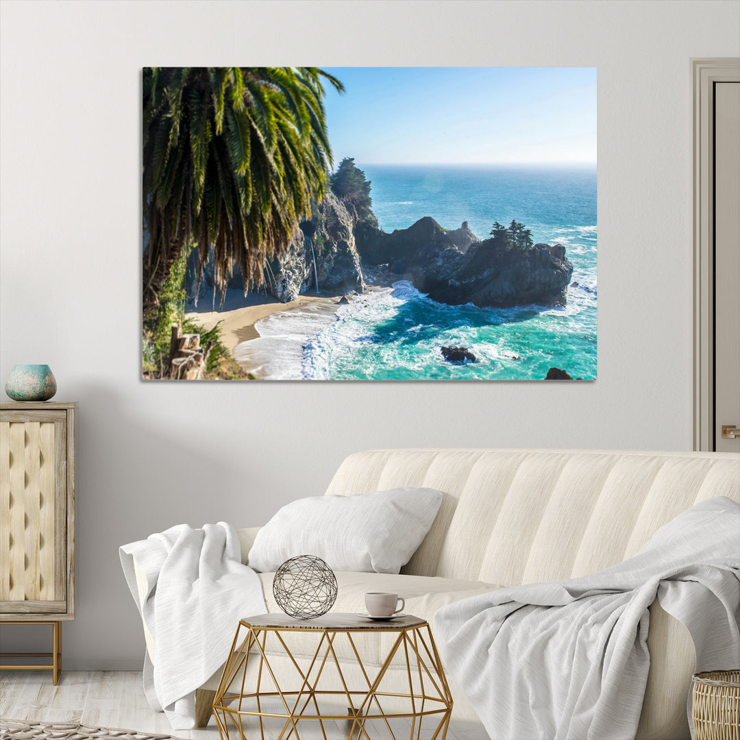 Big Sur Photography Wall Art Canvas Print, Framed California Coastline Art Picture Print, Tropical Seascape Perfect Coastal Minimalist Decor