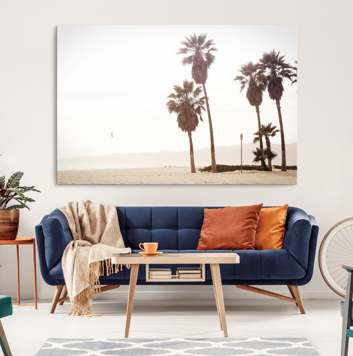 MGV-CV-36X24 - Coastal Light Wall Art Canvas Print, Framed Relaxing Shoreline Art Picture Print, Minimalist Ocean Perfect Tropical Serenity Decor Artwork