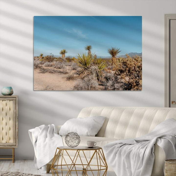 Joshua Tree Wall Art Canvas Print, Desert Landscape Print, Framed Warm Earth Tones Art Print, Large California Southwest Printing