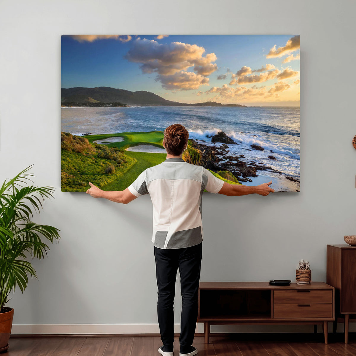 50107048-MGV-CV-36X24 - Pebble Beach Golf Links Wall Art Canvas Print