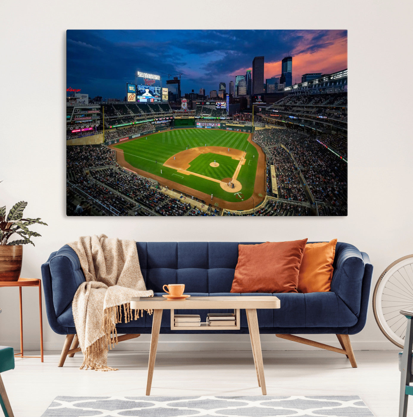 68222753-MGV-CV-36X24-Target Field Wall Art Canvas Print – Baseball Stadium Scene, Minneapolis Major League Baseball Artwork for Home, Office