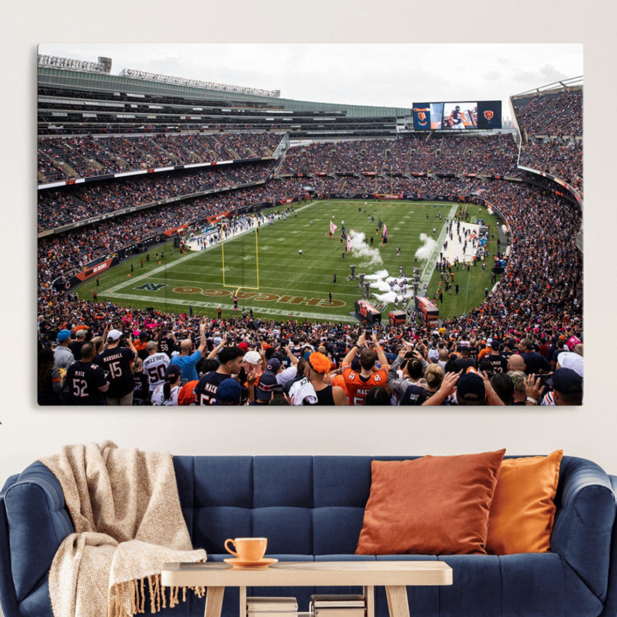 18347149-MGV-CV-36X24-Chicago Bears Soldier Field Wall Art Canvas Print – Framed NFL Football Stadium Action Crowd Scene for home, office