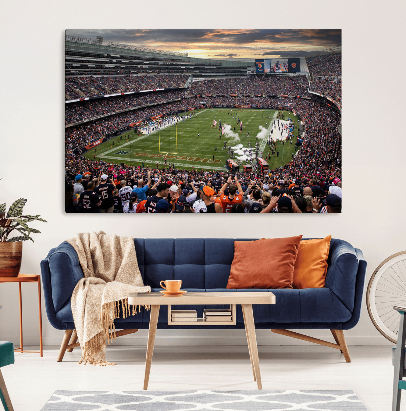 MGV-CV-36X24 - Chicago Bears Soldiers Field Wall Art Canvas Print – Framed Football Stadium Artwork for Sports