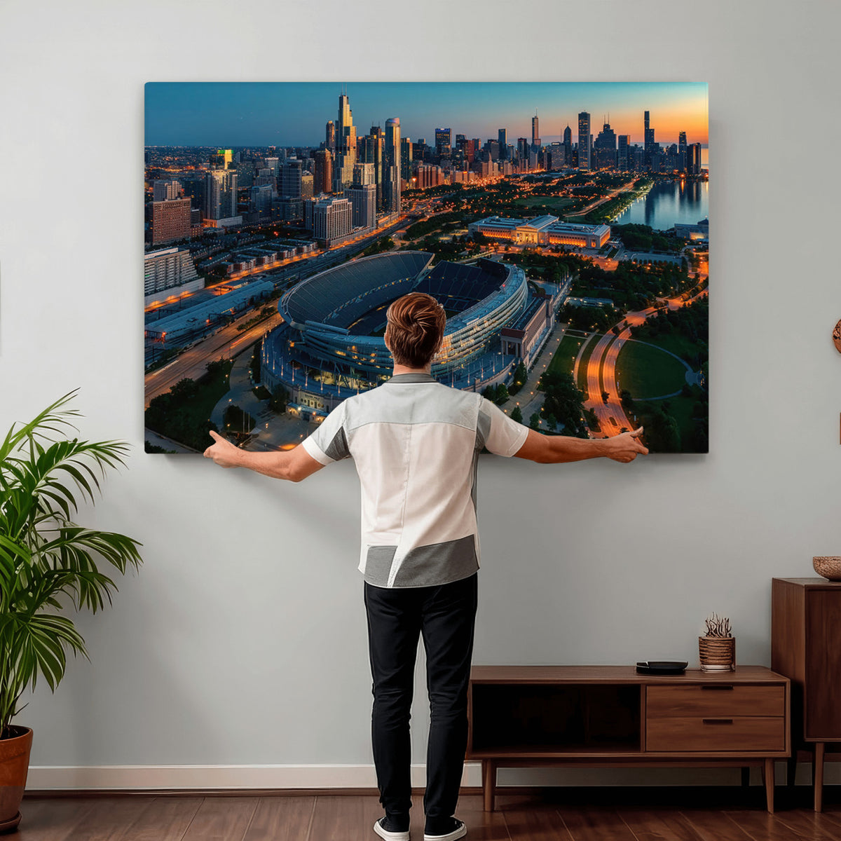 36690345-MGV-CV-36X24 - Chicago Bears Soldiers Field Wall Art Canvas Print