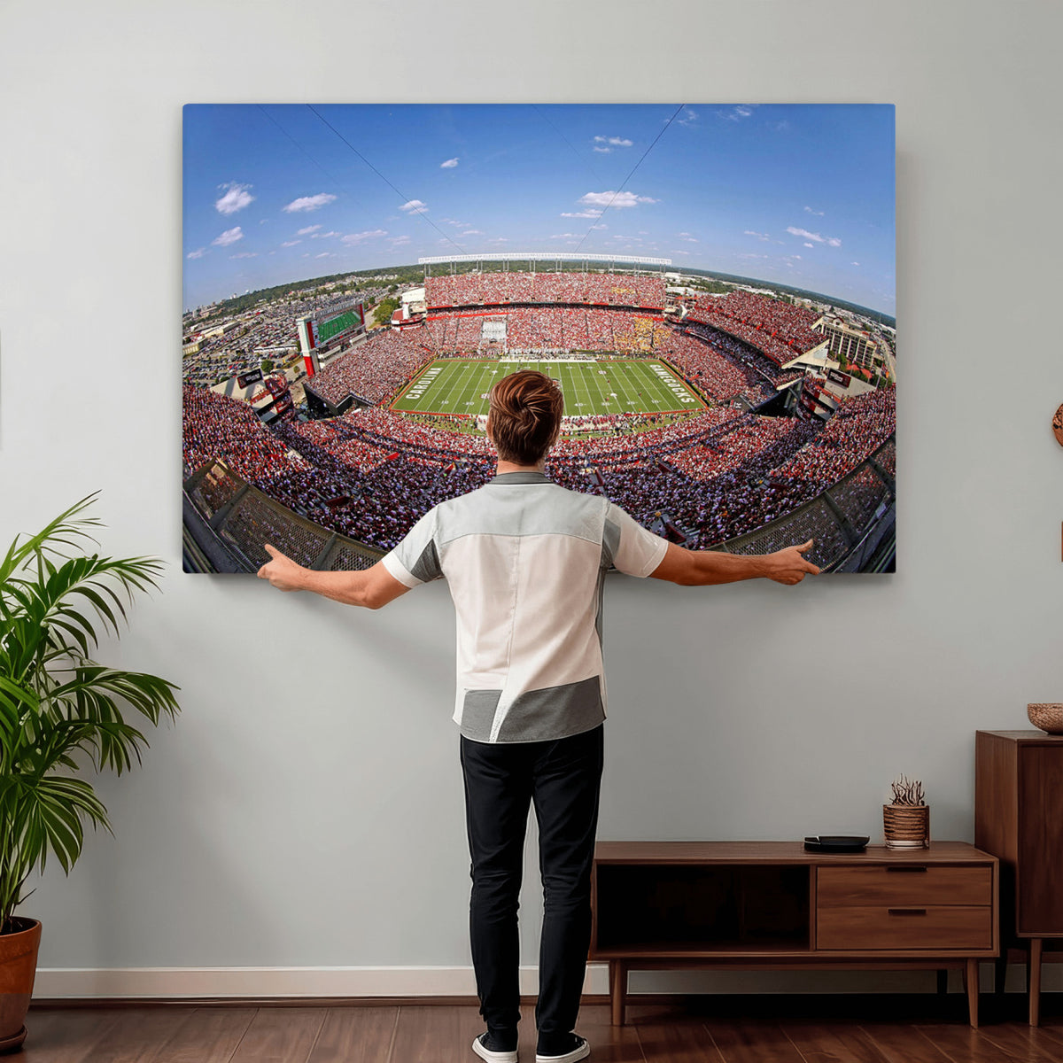 29492070-MGV-CV-36X24 - William Brice Stadium Wall Art Canvas Print, Stadium Crowd on Football Game Day