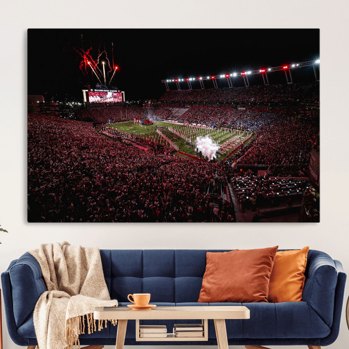 60690191-MGV-CV-36X24 - William Brice Stadium Wall Art Print – Baseball Game Room Artwork Print for Basement Dorm, Home, Office