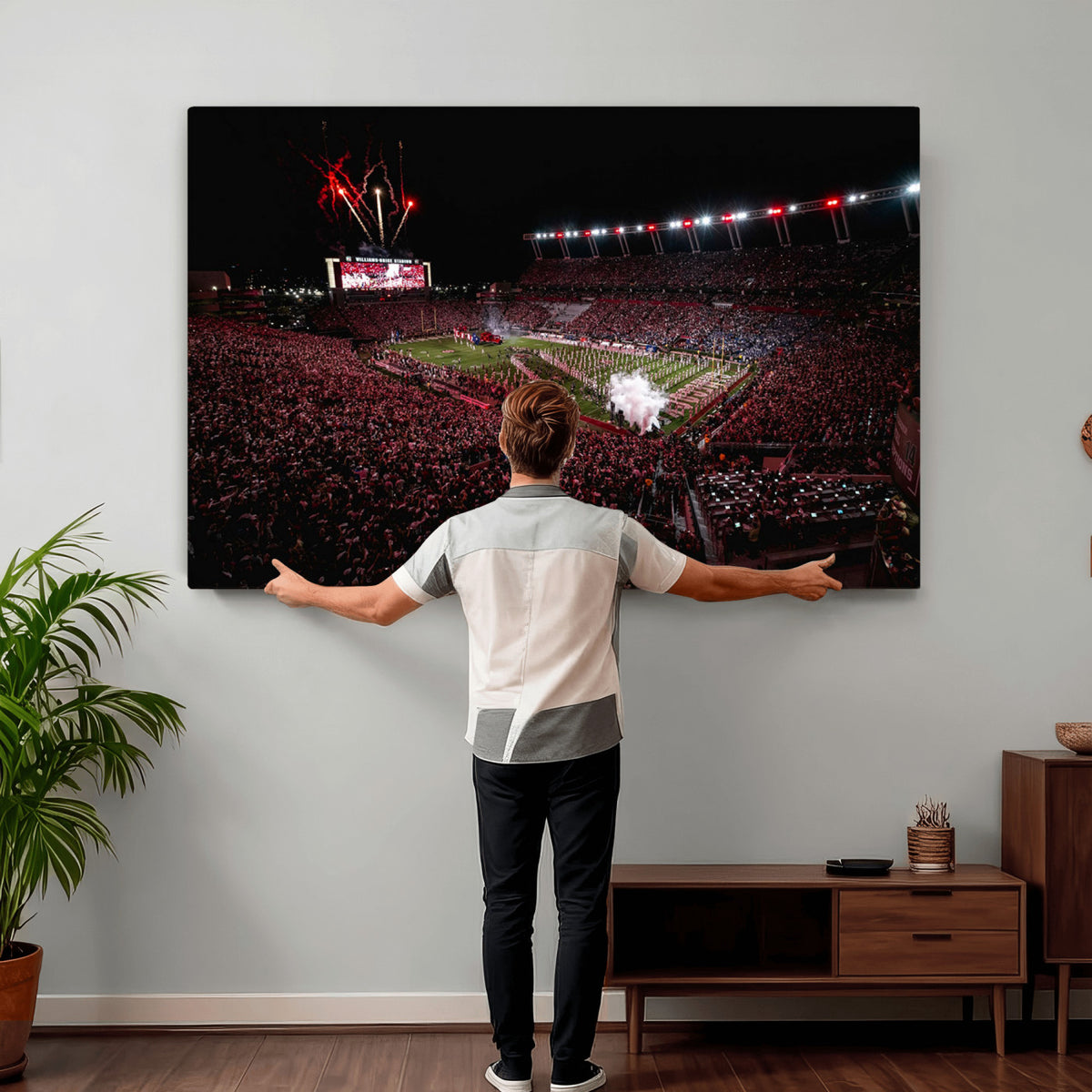 60690191-MGV-CV-36X24 - William Brice Stadium Wall Art Print, Baseball Game Room