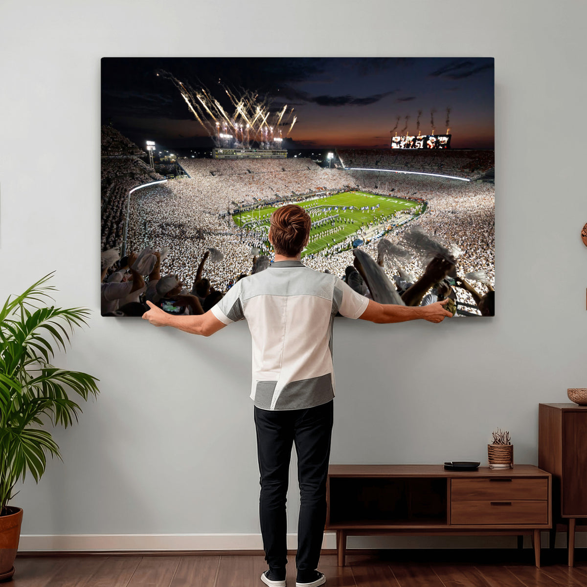 26666-MGV-CV-36X24 - Penn State Stadium Wall Art Canvas Print, White Out