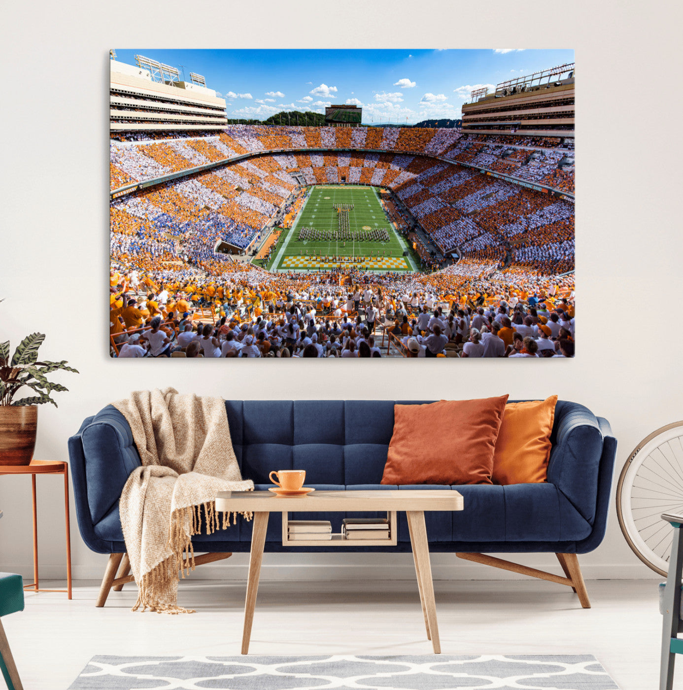 64238859-MGV-CV-36X24-Tennessee Neyland Stadium Wall Art, Sports Arena Canvas Print, Panoramic Stadium Canvas Artwork for Home, Office