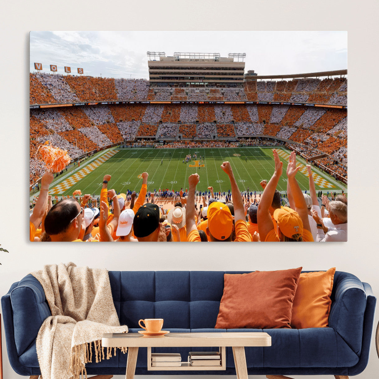 76011417-MGV-CV-36X24 - Tennessee Neyland Stadium Wall Art, Sports Arena Canvas Print, Panoramic Stadium Artwork for Home, Office