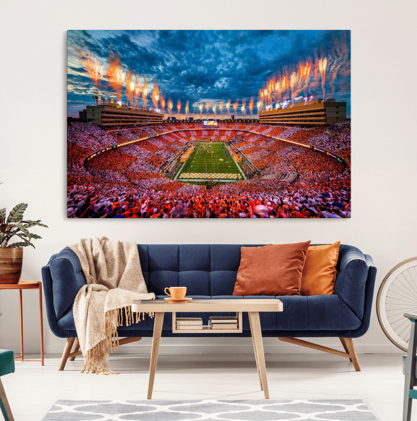 94266219-MGV-CV-36X24-Tennessee Neyland Stadium Wall Art, Sports Arena Canvas Print, Panoramic Stadium Artwork for Home, Office