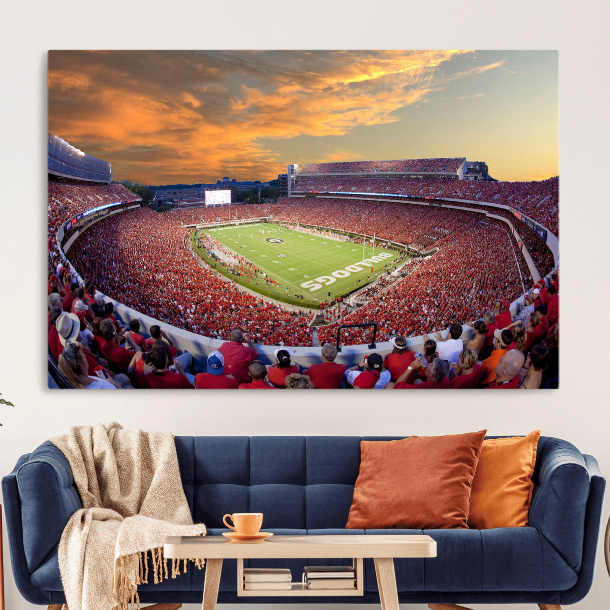 73680988-MGV-CV-36X24 - Dooley Stadium Wall Art, Sports Arena Canvas Print, Dooley Field Sanford Stadium Artwork for Home, Office