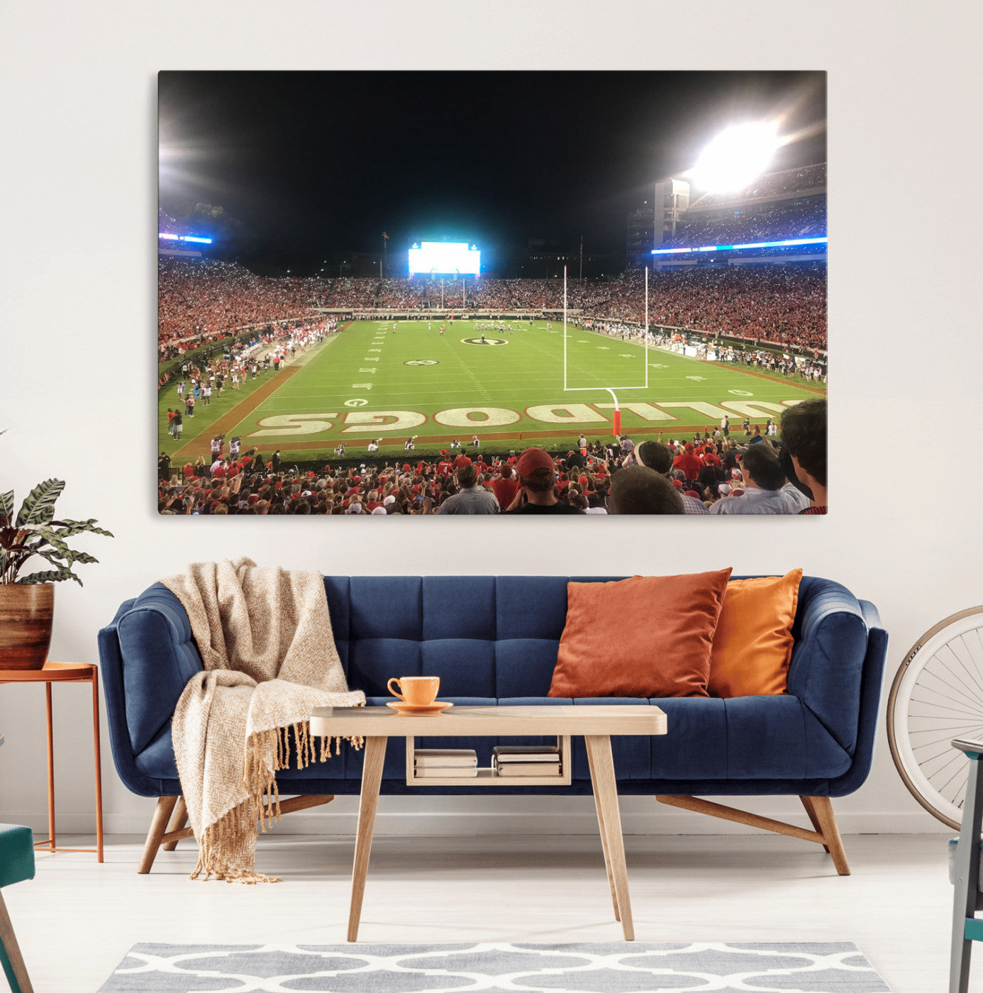 16230786-MGV-CV-36X24-Dooley Stadium Wall Art, Sports Arena Panoramic Canvas Print, Modern Stadium Landscape Artwork for Home, Office