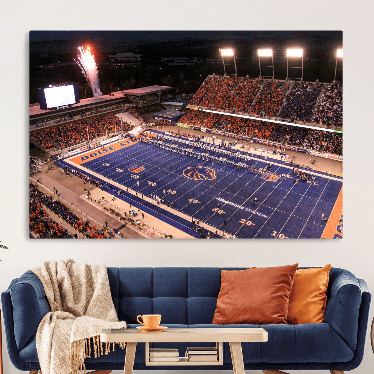 BS1001S-MGV-CV-36X24 - Boise State Broncos Albertsons Stadium Wall Art Canvas Print