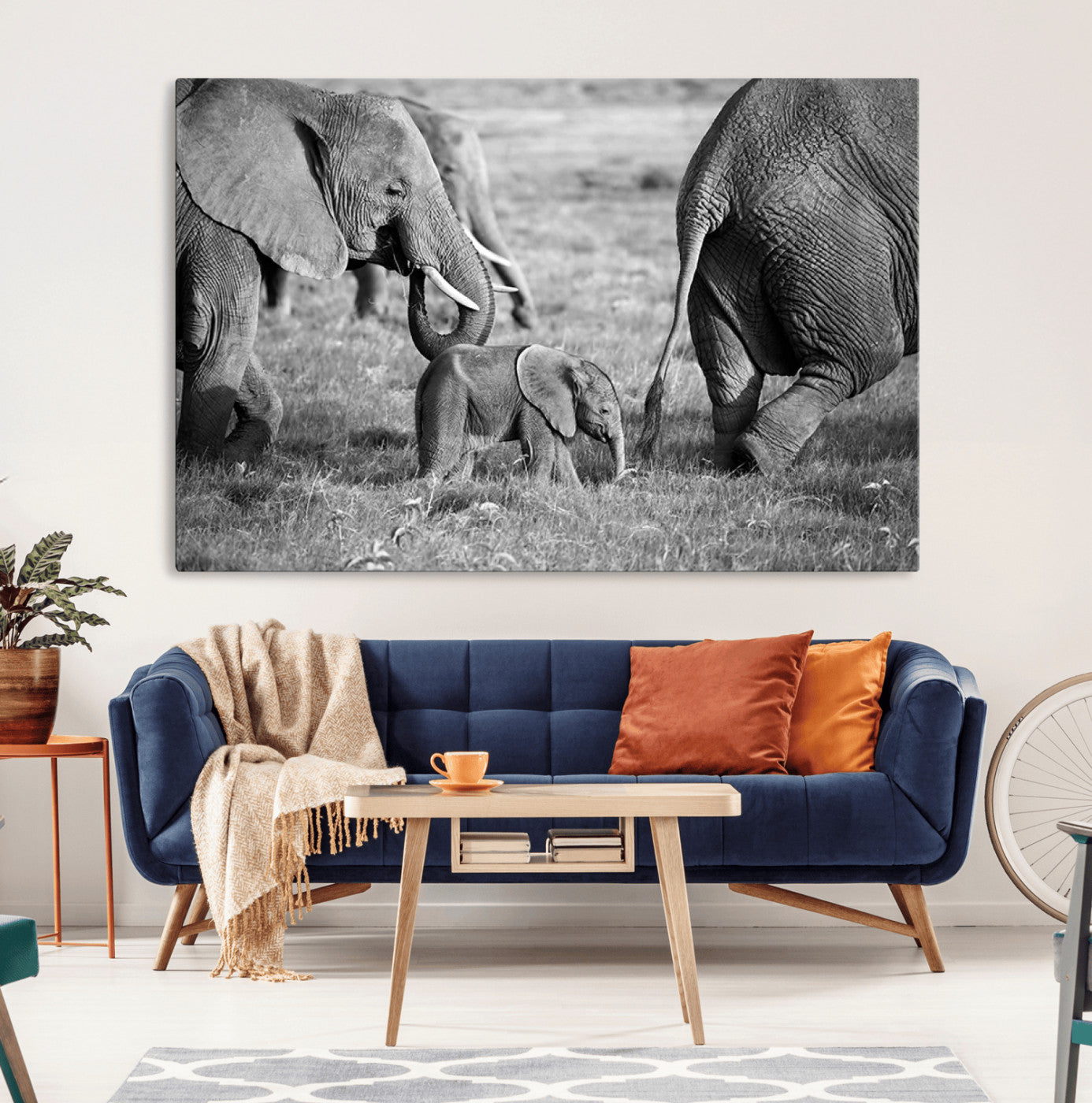 95787-MGV-CV-36X24-Wild Elephant Wall Art Canvas Print
