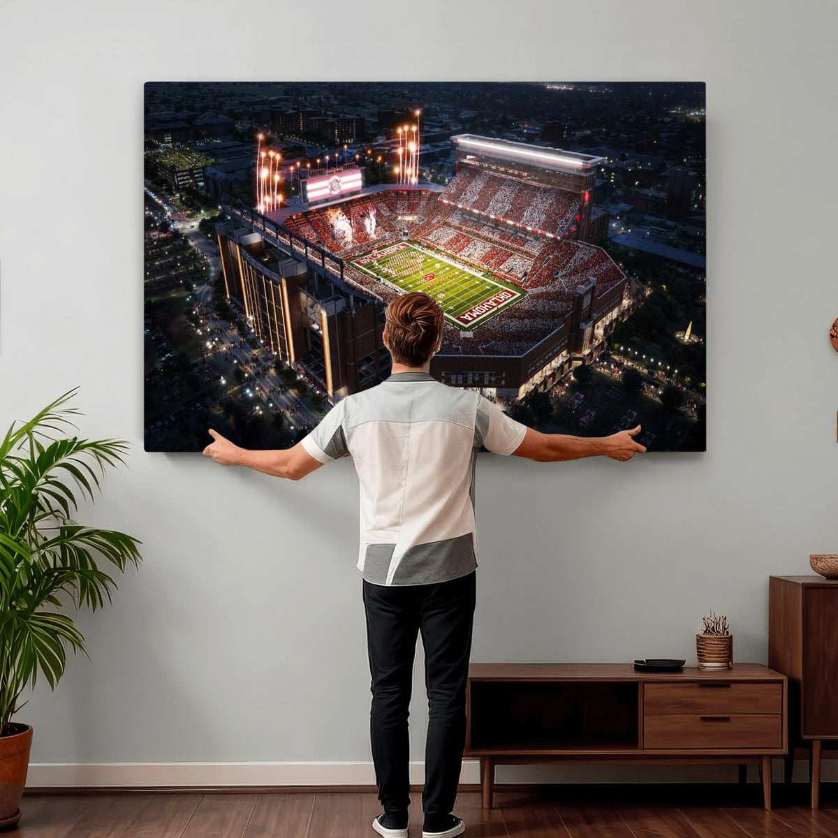 16867141-MGV-CV-36X24 - Oklahoma Memorial Stadium, Gaylord Memorial Stadium Wall Art